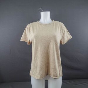 J Crew Women T Shirt Large Tan Layer Minimal Classic Norm Capsule Basic Everyday